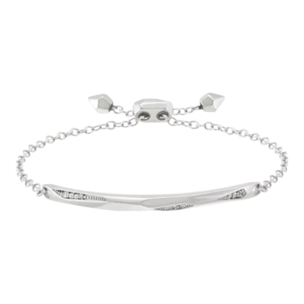 KENDRA SCOTT Angela Adjustable Pave CZ Chain Bracelet in Silver